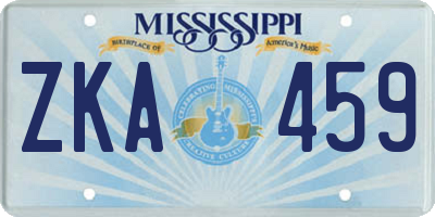 MS license plate ZKA459