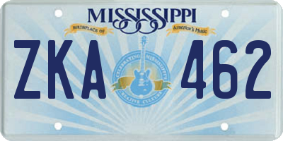 MS license plate ZKA462