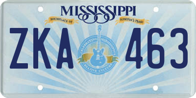 MS license plate ZKA463