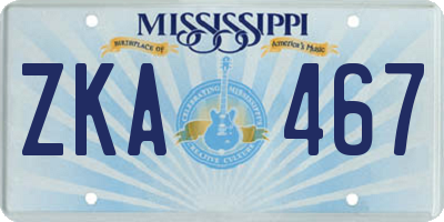 MS license plate ZKA467