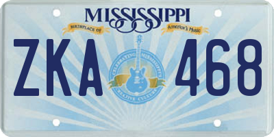 MS license plate ZKA468