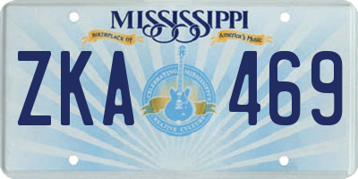 MS license plate ZKA469