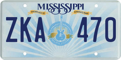 MS license plate ZKA470
