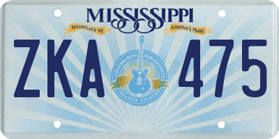 MS license plate ZKA475