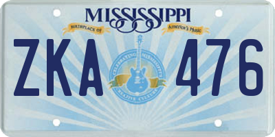 MS license plate ZKA476