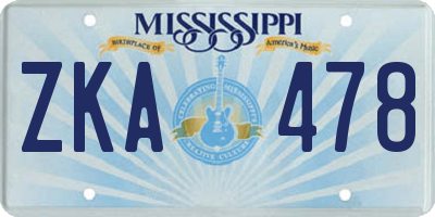 MS license plate ZKA478
