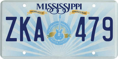 MS license plate ZKA479