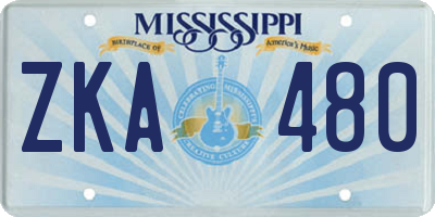 MS license plate ZKA480