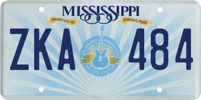 MS license plate ZKA484