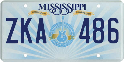 MS license plate ZKA486