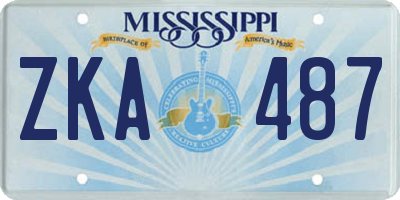 MS license plate ZKA487