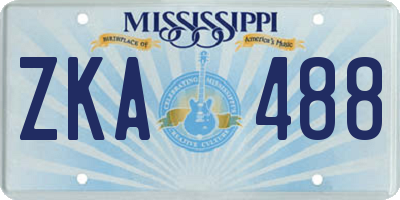 MS license plate ZKA488