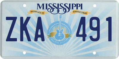 MS license plate ZKA491
