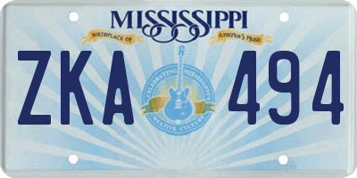 MS license plate ZKA494