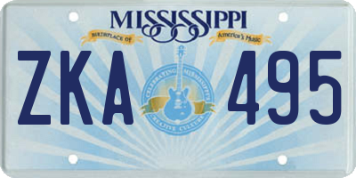 MS license plate ZKA495