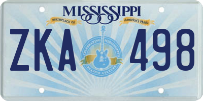 MS license plate ZKA498