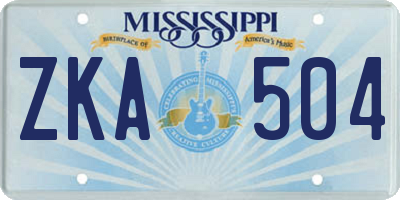 MS license plate ZKA504