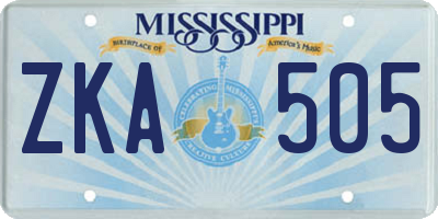 MS license plate ZKA505