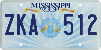 MS license plate ZKA512