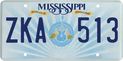 MS license plate ZKA513
