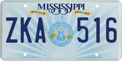 MS license plate ZKA516