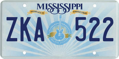 MS license plate ZKA522