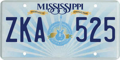 MS license plate ZKA525