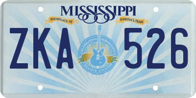 MS license plate ZKA526