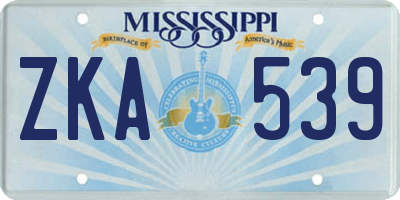 MS license plate ZKA539