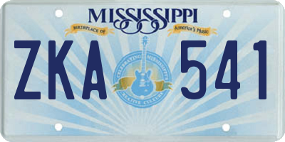 MS license plate ZKA541