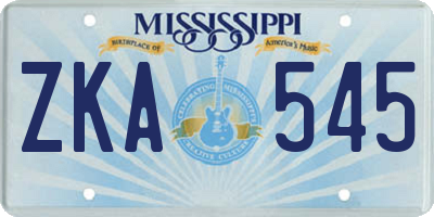 MS license plate ZKA545