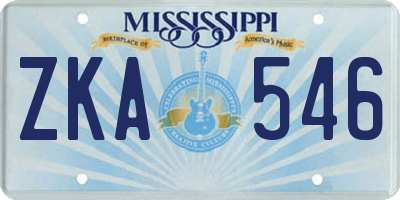 MS license plate ZKA546