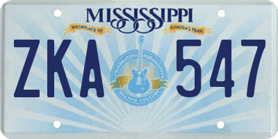 MS license plate ZKA547
