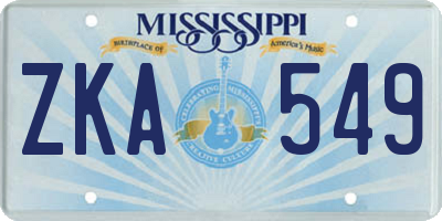 MS license plate ZKA549