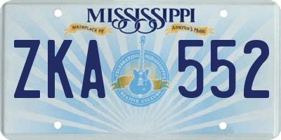 MS license plate ZKA552