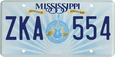 MS license plate ZKA554