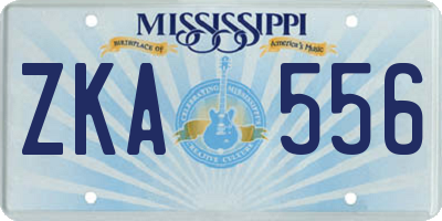 MS license plate ZKA556