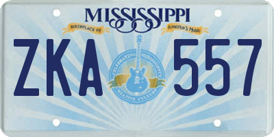 MS license plate ZKA557