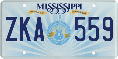 MS license plate ZKA559