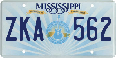 MS license plate ZKA562