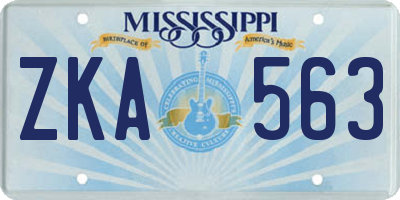 MS license plate ZKA563