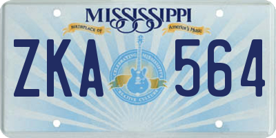 MS license plate ZKA564