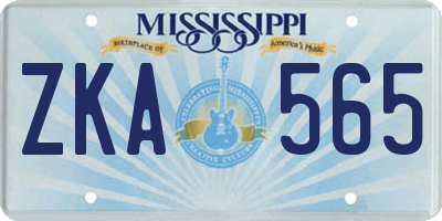MS license plate ZKA565