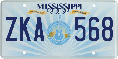MS license plate ZKA568