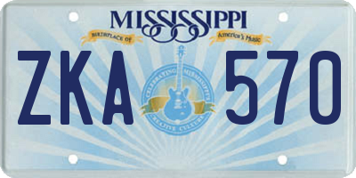 MS license plate ZKA570