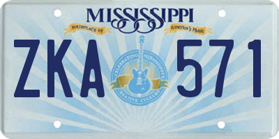 MS license plate ZKA571