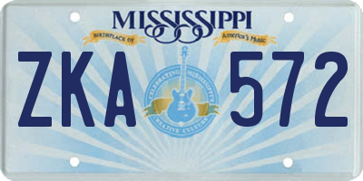MS license plate ZKA572