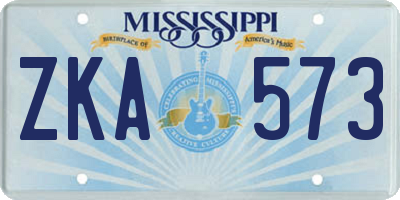 MS license plate ZKA573