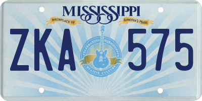 MS license plate ZKA575