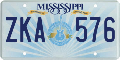 MS license plate ZKA576